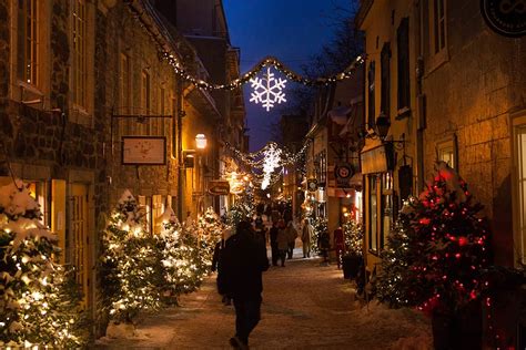 HD wallpaper: canada, québec city, old quebec, night, christmas ...