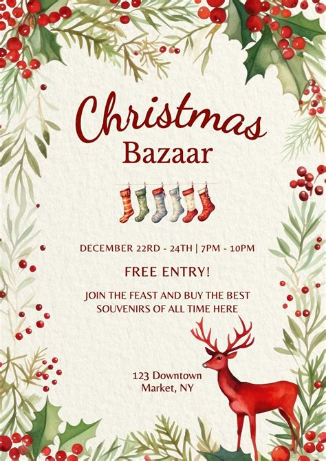 Christmas bazaar poster template | Premium Editable Template - rawpixel