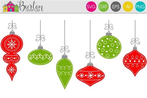 Hand Drawn Ornaments Christmas SVG File