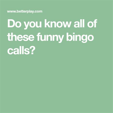 Bingo Calls Funny Printable - Printable Calendars AT A GLANCE