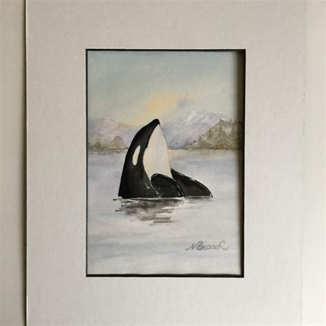 Orca Original Watercolor Art - Wild Art Watercolors by Nancy Clark Broach