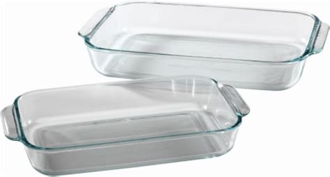 Pyrex Basics Oblong Glass Baking Dishes - Clear, 2 pc - Fred Meyer