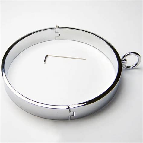 Metal Collar Restrict Chrome plated Steel Collars Male Neck Ring Thick Iron Locking Collar ...