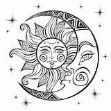 Sun Moon Coloring Pages sketch template