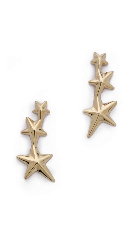 Gabriela Artigas Triple Shooting Star Earrings - Gold in Gold | Lyst