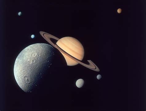 Moons Of Saturn by Space Frontiers