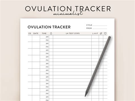 Ovulation Test Strips Tracker, Ovulation Tracker Printable, Ovulation Tracker Template, Ovulate ...