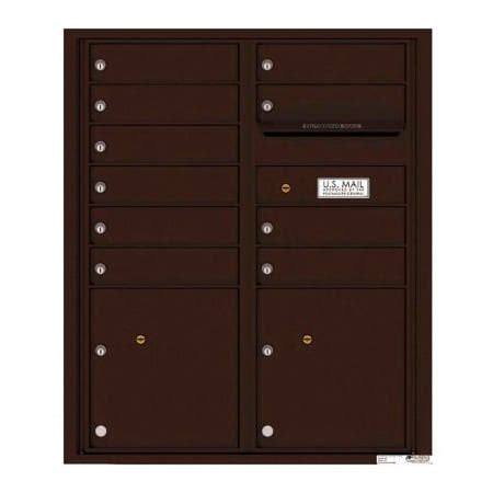 Florence Mfg Co Florence Versatile 4C Mailbox 4CADD-10, 37-1/4"H, 10 Mailboxes, 2 Parcel, Front ...