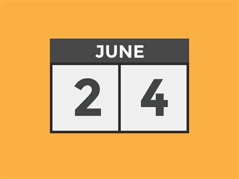 june 24 calendar reminder. 24th june daily calendar icon template ...