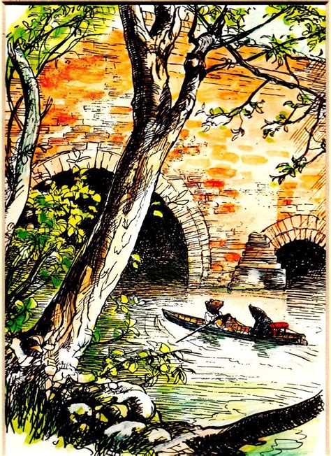 Boating on a Vintage Print