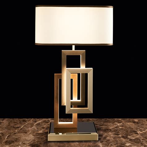 Modern Italian Geometric Designer Table Lamp With Shade