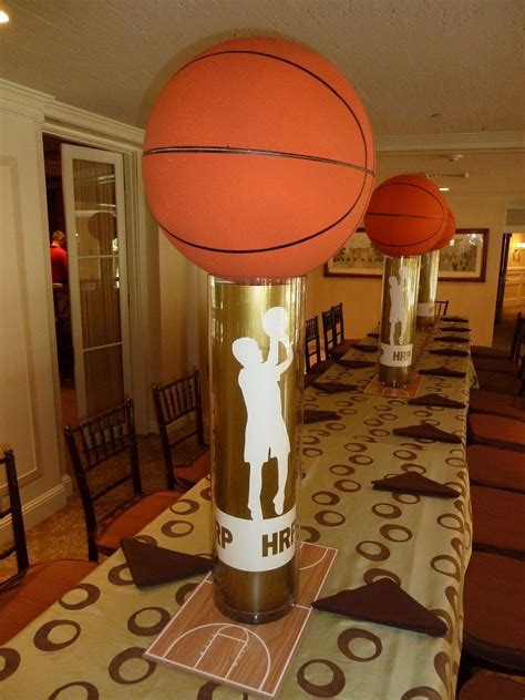 basketball themed centerpiece | Basketball centerpieces, Sports themed party, Basketball ...