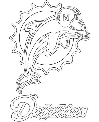 Coloring page logo of Miami Dolphins NFL - Topcoloringpages.net