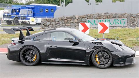 Next-Gen Porsche 911 GT3 RS Spy Photos Show Wild Wing Up Close