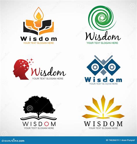 Wisdom and Knowledge Logo Vector Set Design Stock Vector - Illustration ...