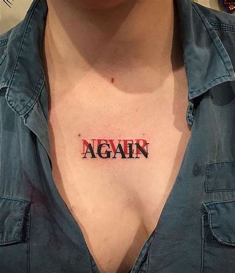 Never Again Temporary Tattoo Minimalist Temporary Tattoo - Etsy