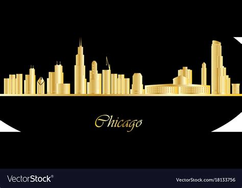 Chicago city skyline Royalty Free Vector Image