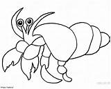 Simple Hermit Crab coloring Page sketch template
