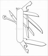 Pocket Knife Coloring Page sketch template