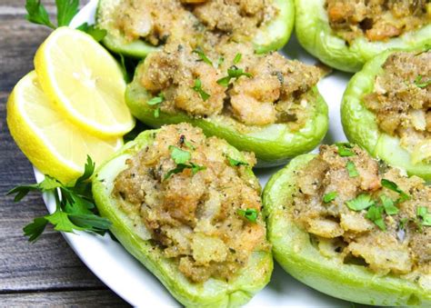 Shrimp Stuffed Mirlitons - This Ole Mom