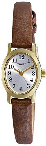 Timex Women's T2M567 Cavatina Brass Watch with Brown Leather Strap