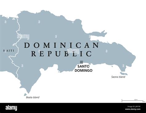 Dominican Republic political map with capital Santo Domingo. Caribbean country on the Hispaniola ...