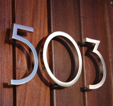 Cool house number font. | Modern house number, Mid century modern house, House numbers