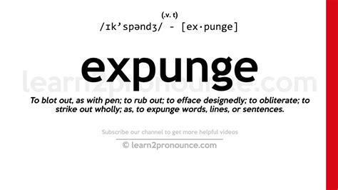 Pronunciation of Expunge | Definition of Expunge - YouTube