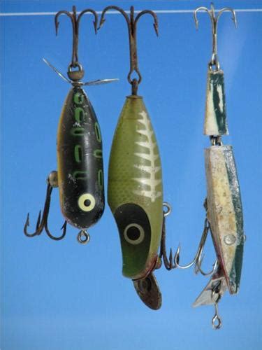 6 Vintage Wood Fishing Lures Smithwick Millsite Heddon