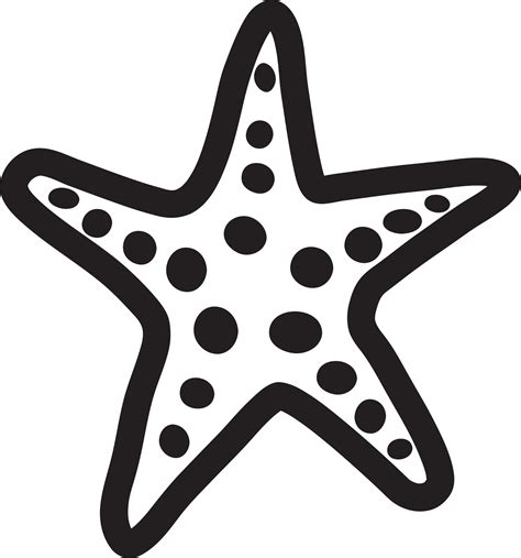 Starfish Black And White - ClipArt Best