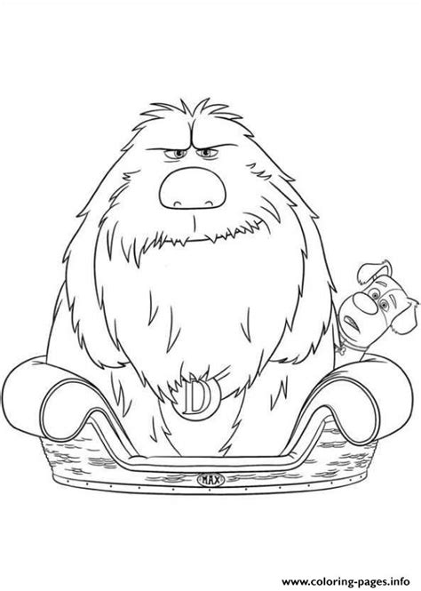 Duke In Max Bed Secret Life Of Pets Coloring page Printable