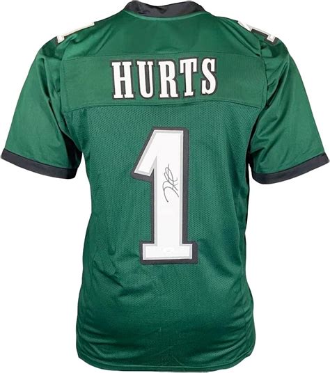 Amazon.com: Jalen Hurts Autographed Green Custom Philadelphia Football ...