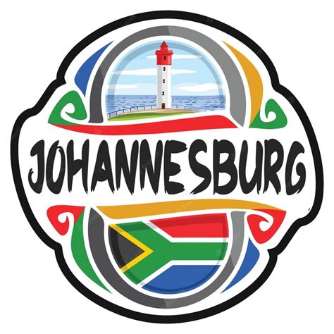 Premium Vector | Johannesburg south africa flag travel souvenir sticker ...