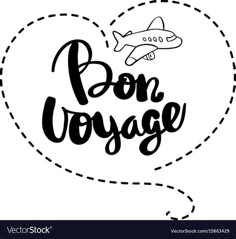 Bon voyage lettering handwritten calligraphy Vector Image