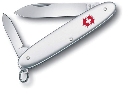 Swiss Army Excelsior Secretary Medium Pocket Knife Alox, Silver with Key Ring, Swiss army knife ...