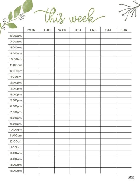 Hourly Planners - FREE Printables | Printabulls | Planner, Hourly planner, Daily planner ...