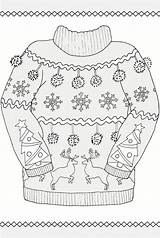 Ugly Christmas Sweater Coloring Sheet Pages sketch template