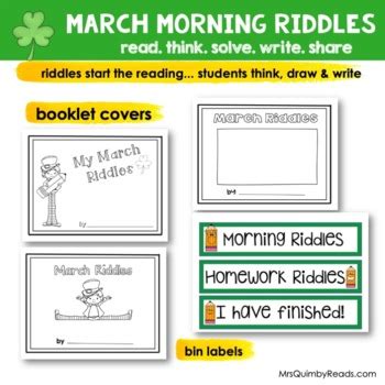 Riddle A Day | March Riddles | Writing Prompts | Beginning Writers