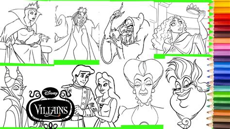 Coloring Disney Villain Ursula Maleficent Evil Queen Mother Gothel Lady ...