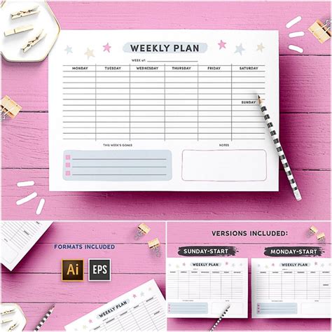 Weekly Planner Page Template | Free download