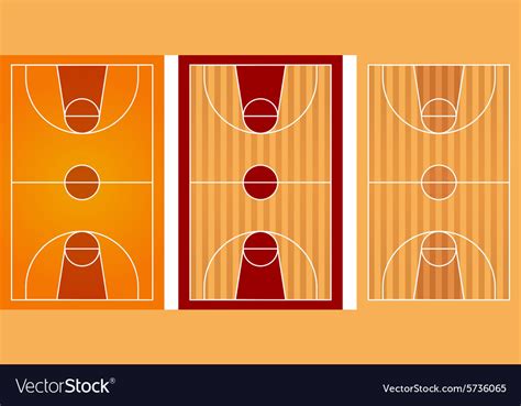 Basketball courts with different floor design Vector Image