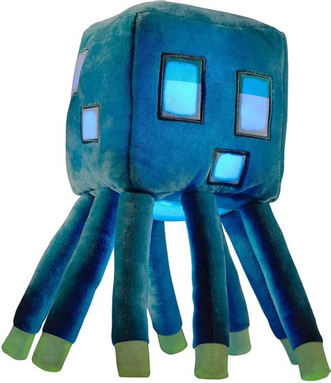 Minecraft Glow Squid Plush Figure with Lights & Sounds, Glow-in-The ...