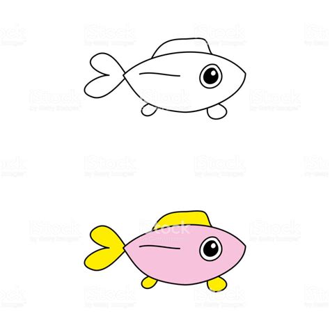 cartoon drawing of a cute fish | Free vector art, Cartoon drawings ...