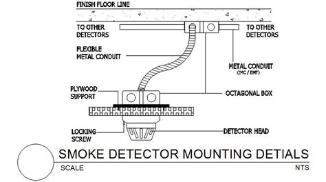 Smoke detector mounting detail. Downl oad free autocad file. | CADBULL ...