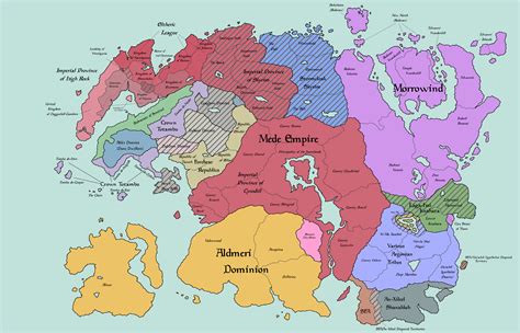 Geopolitical Map of Tamriel, 4Era (Posted by Larrian, BS Morrowind dev on the discord channel ...