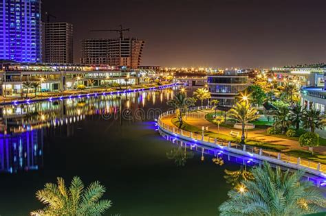 Amwaj at night editorial stock image. Image of fourseasons - 43542409