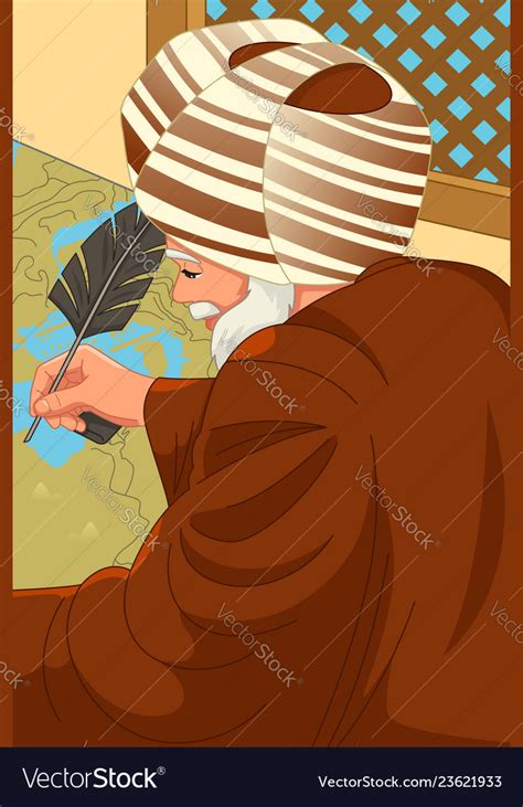 Al-idrisi muslim geographer Royalty Free Vector Image