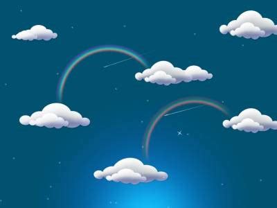 Rainbow Clouds Power Point Background For PowerPoint - Clip Art PPT Templates