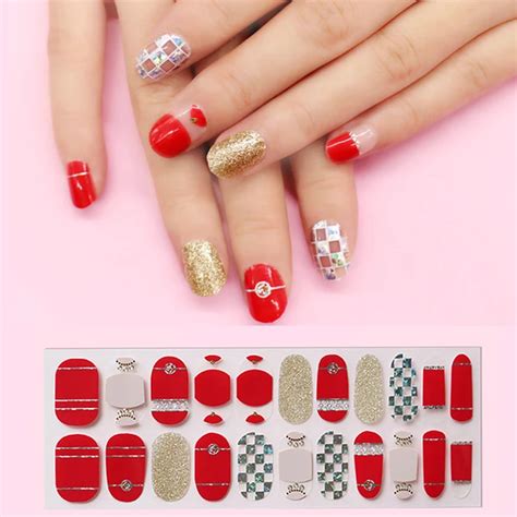 Aliexpress.com : Buy 1 Sheet 3D Nail Stickers Set Full Cover Gel Nail Strip Flower Christmas ...