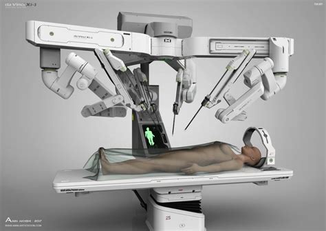 Here is a concept for a robotic surgical system based on da Vinci Xi design by Intuitive Sur ...